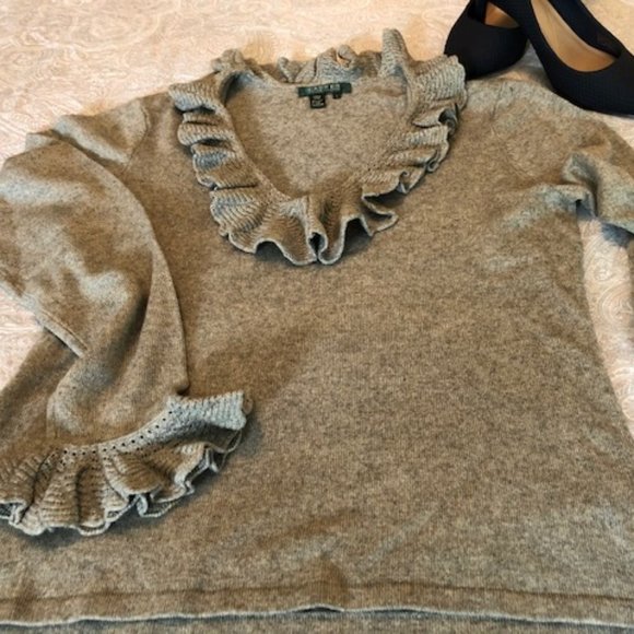 Lauren Ralph Lauren Silk/Cashmere Sweater, Large - Picture 8 of 8